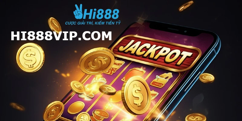 Giao diện một app nổ hũ uy tín với màn hình hiển thị thắng Jackpot giá trị lớn.