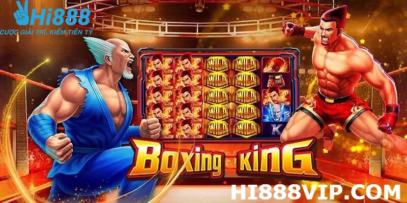 Giao diện game slot nổ hũ quyền vương với các biểu tượng nhân vật và hũ Jackpot hấp dẫn.